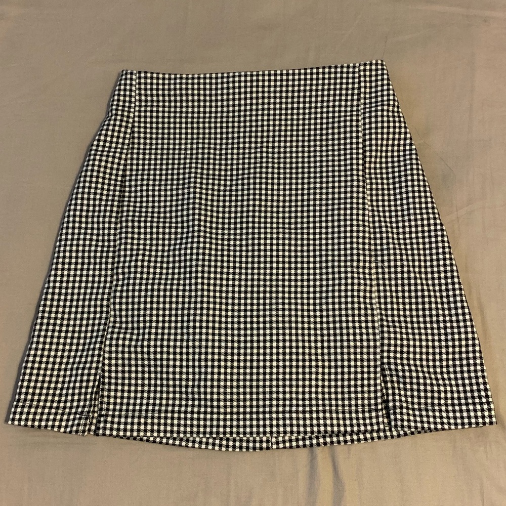 Black and white checkered skirt